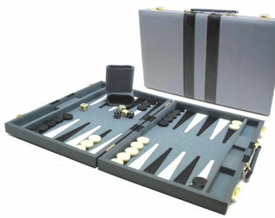 Hot Games Vinyl | Backgammon Koffer Grijs 38 Cm