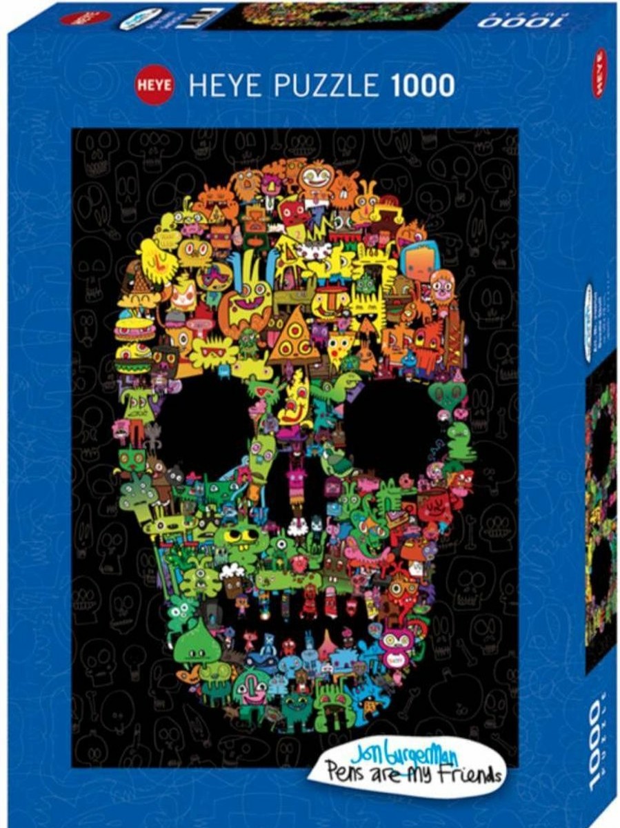 Heye Puzzle 1000 Stukjes | Puzzel Doodle Skull - 1000 Stukjes