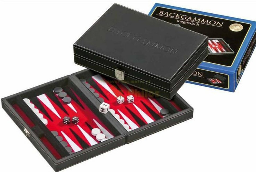 Philos Reisset | Backgammon Koffer Tinos Magnetisch (Rood)