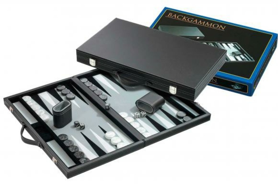 Philos Vilt | Backgammon Koffer Standaard Medium (Grijs)