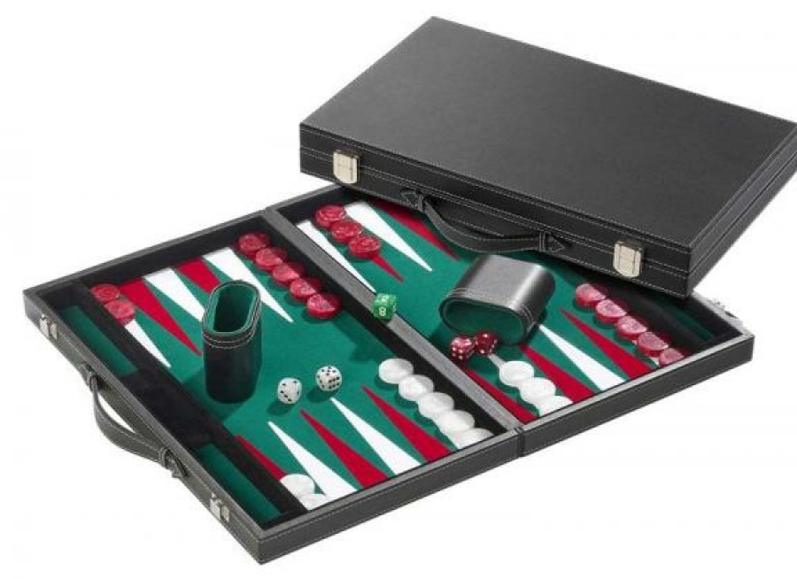 Philos Vilt | Backgammon Koffer Medium Standaard (Groen)