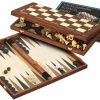 Philos Schaaksets | Schaak/Dam/Backgammon Kassette Veld 40 Mm, Koningshoogte 78 Mm