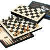 Philos Schaaksets | Schaak/Dam/Backgammon Kassette Veld 30 Mm, Koningshoogte 48 Mm