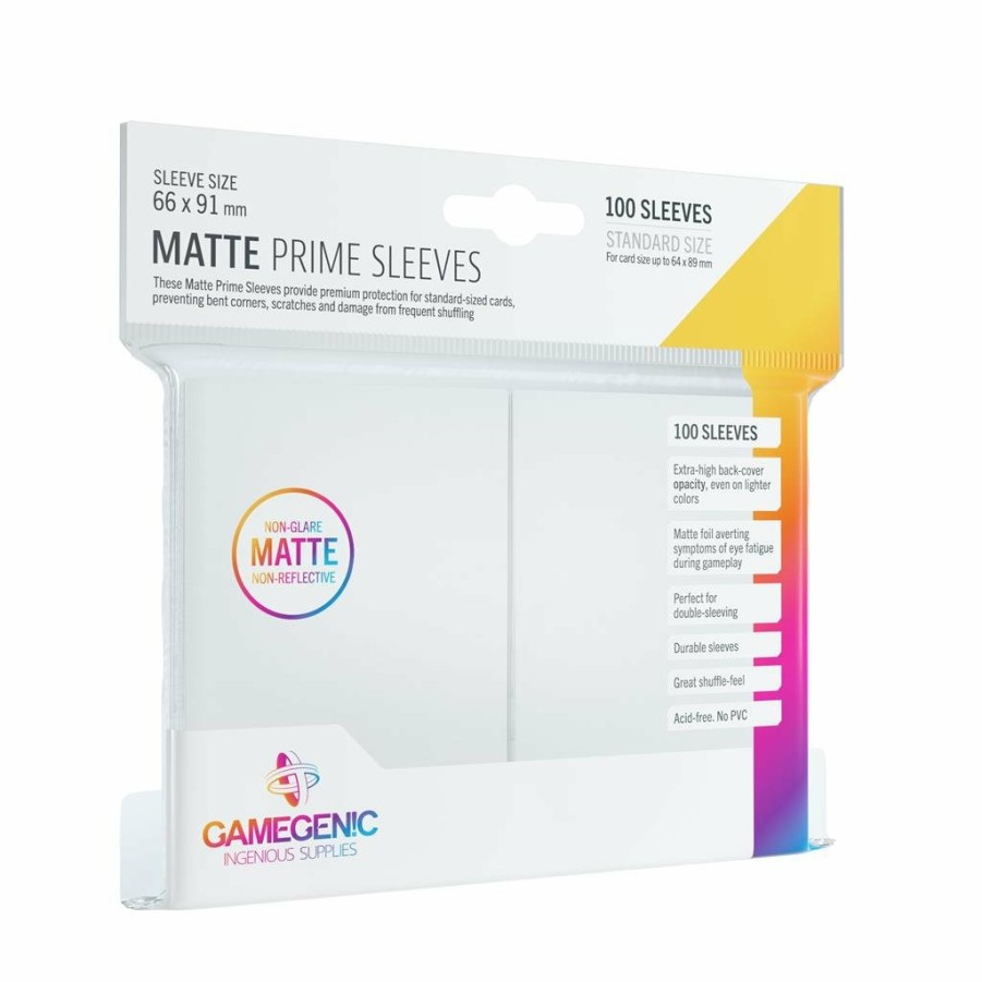 Gamegenic Sleeves (Standard Size) | Sleeves: Pack Matte Prime White (100)