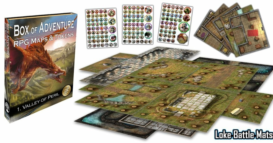 Loke Battlemats Battlemats | Loke Battle Mats' Box Of Adventure Valley Of Peril