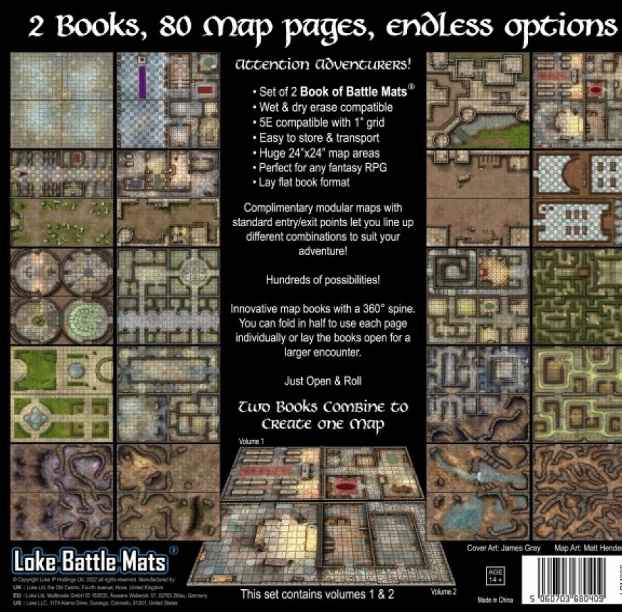 Loke Battle Mats Battlemats | Castles, Crypts & Caverns - Reprint