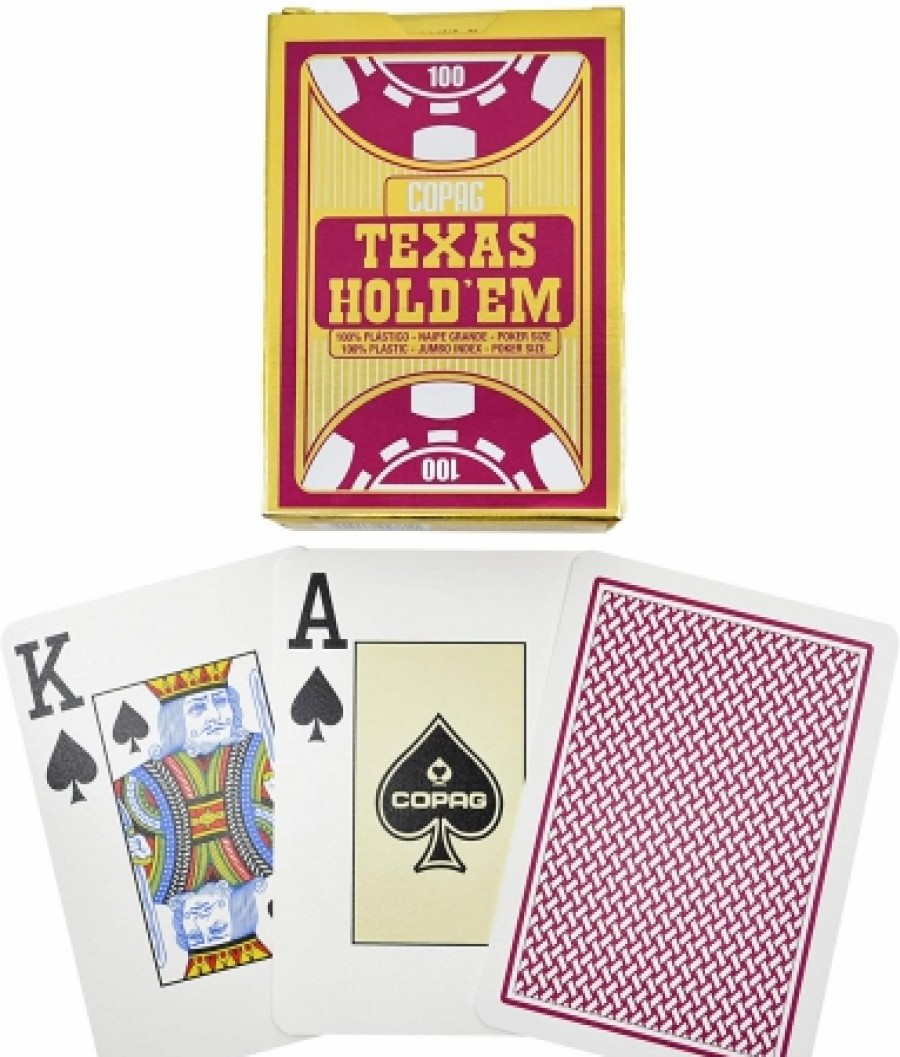 Copag Speelkaarten | Copag - Texas Hold'Em Gold - Jumbo Face - 2 Index - Tbx Red