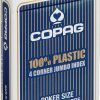 Cartamundi Speelkaarten | Copag 100% Plastic Jumbo Face 4 Index Blauw