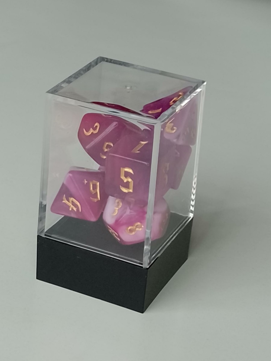 Spellenhuis Dobbelstenen | Rpg Dice Set (7) Double Transparant Roze/Paars