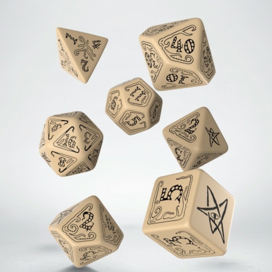 Q Workshop Dobbelstenen | Call Of Cthulhu Beige & Black Dice Set (7)