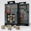 Q Workshop Dobbelstenen | Dwarven Beige & Black Dice Set (7)