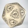 Q Workshop Dobbelstenen | D20 Level Counter Beige & Black Die (1)