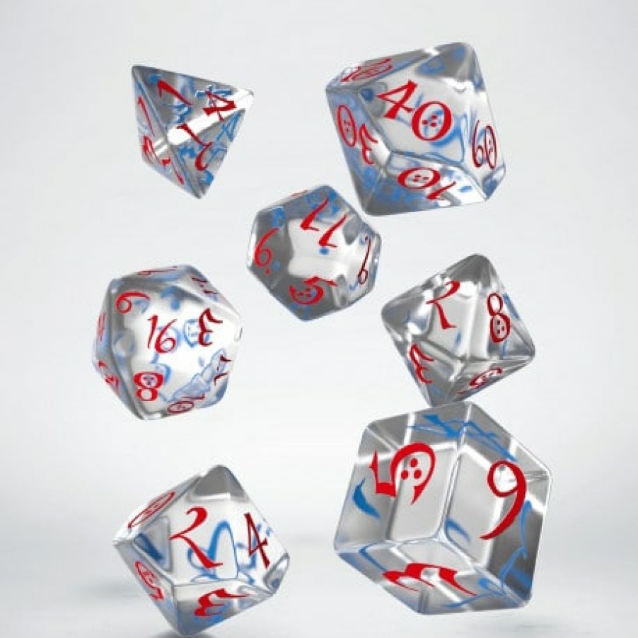 Q Workshop Dobbelstenen | Classic Rpg Translucent & Blue-Red Dice Set (7)