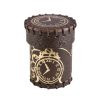 Q Workshop Dobbelstenen | Steampunk Brown & Golden Leather Dice Cup