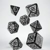 Q Workshop Dobbelstenen | Steampunk Clockwork Black & White Dice Set (7)