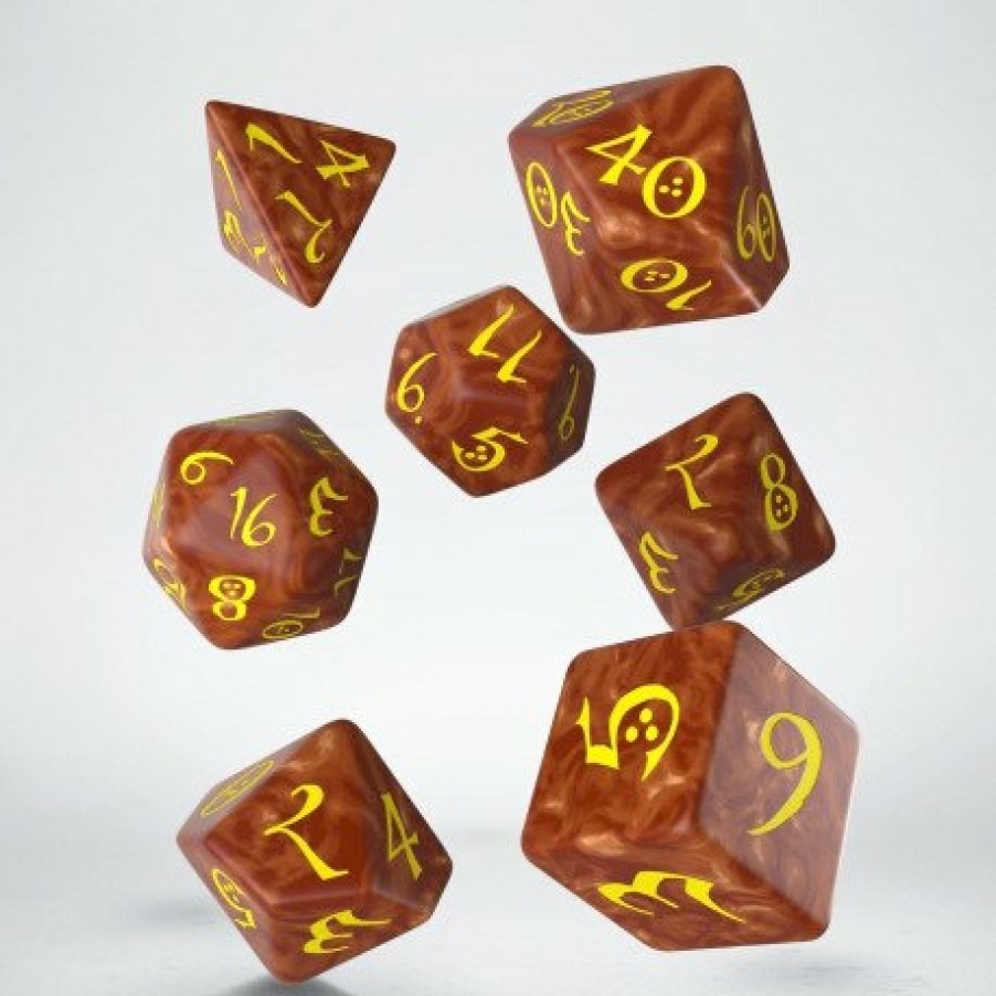 Q Workshop Dobbelstenen | Classic Rpg Caramel & Yellow Dice Set (7)