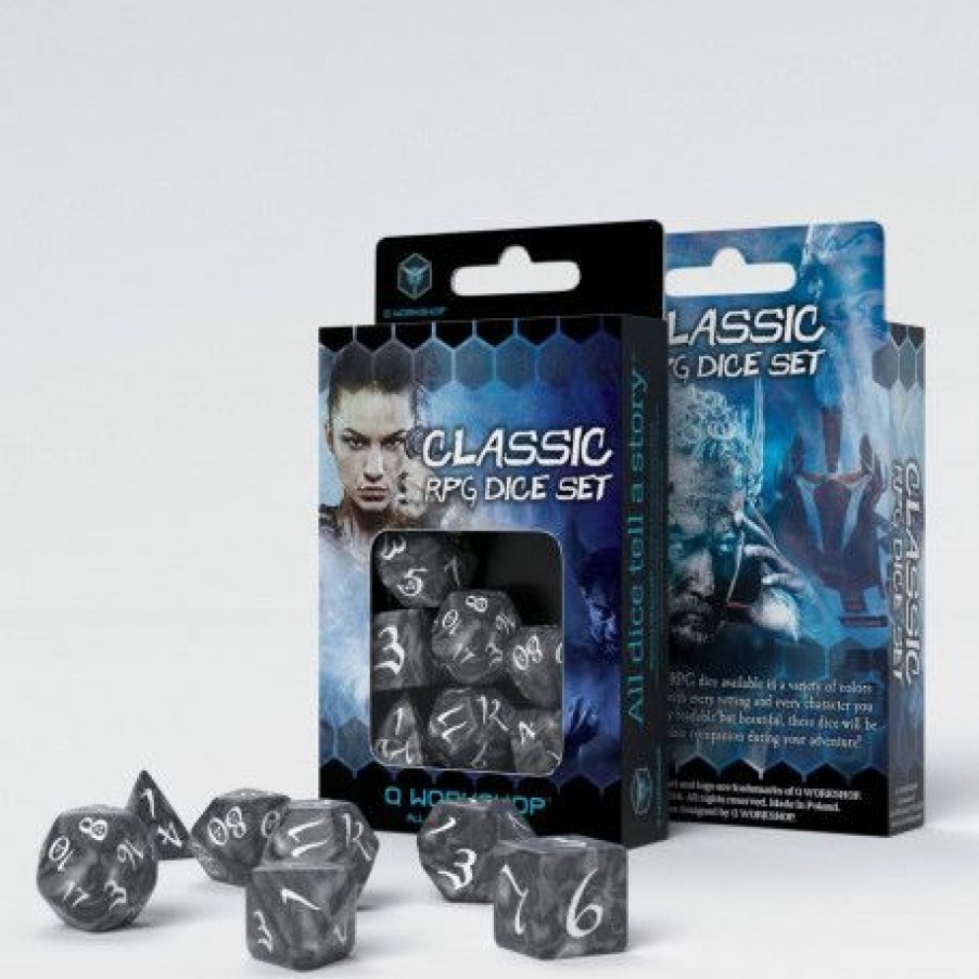 Q Workshop Dobbelstenen | Classic Rpg Smoky & White Dice Set (7)