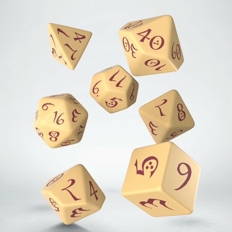 Q Workshop Dobbelstenen | Classic Rpg Beige & Burgundy Dice Set (7)