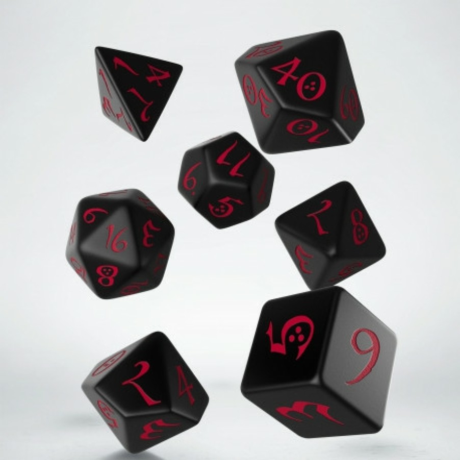 Q Workshop Dobbelstenen | Classic Rpg Black & Red Dice Set (7)