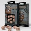 Q Workshop Dobbelstenen | Dwarven Beige & Burgundy Dice Set (7)