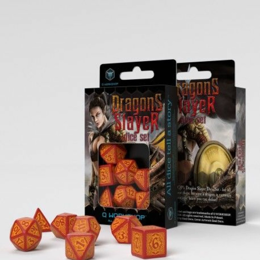 Q Workshop Dobbelstenen | Dragon Slayer Red & Orange Dice Set