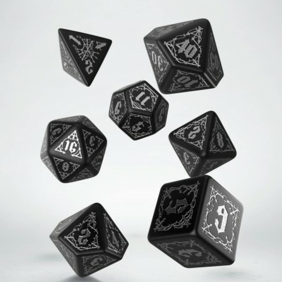 Q Workshop Dobbelstenen | Bloodsucker Black & Silver Dice Set