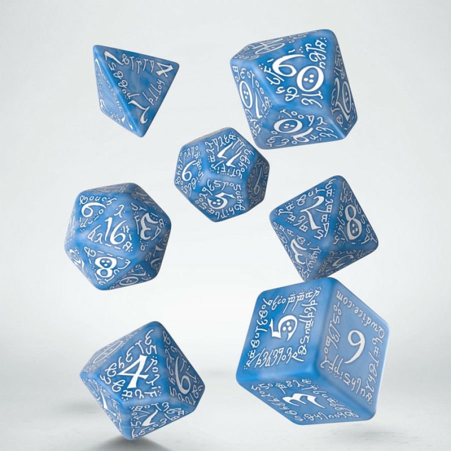 Q Workshop Dobbelstenen | Elvish Glacier & White Dice Set (7)