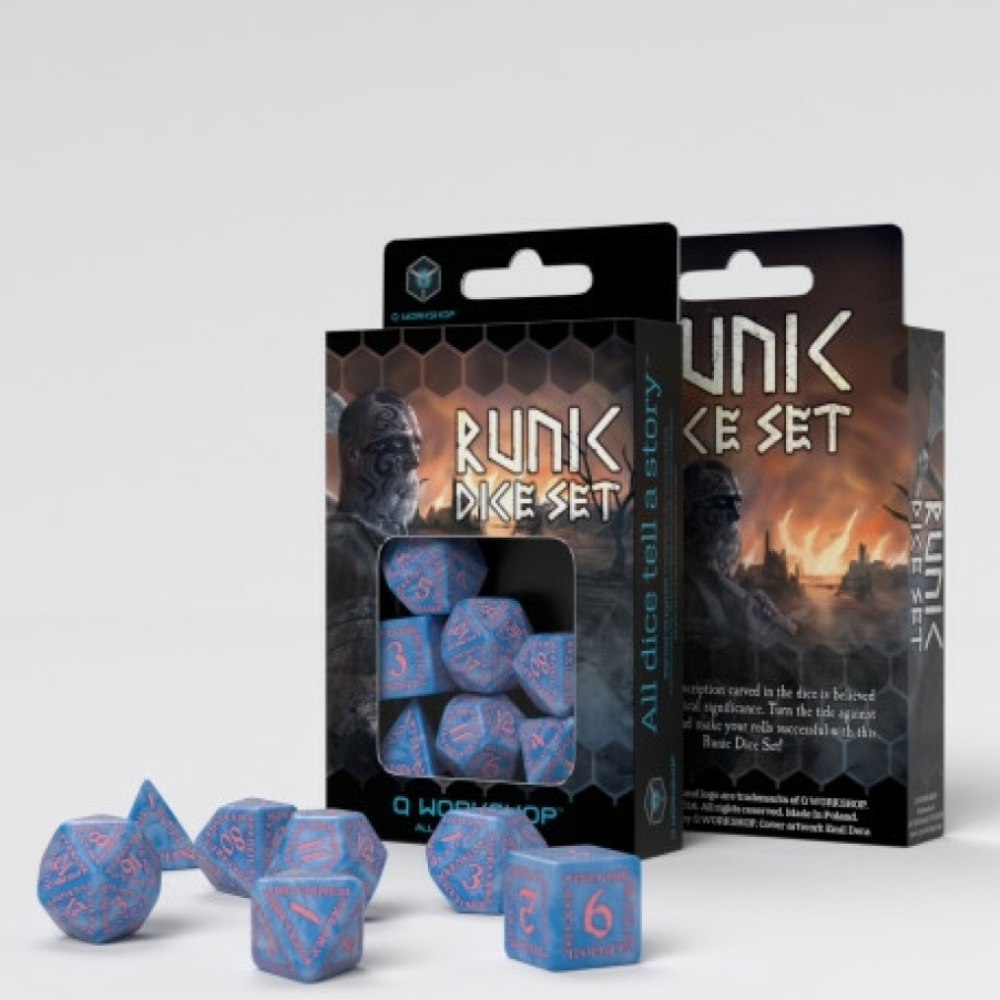 Q Workshop Dobbelstenen | Runic Glacier & Pink Dice Set (7)