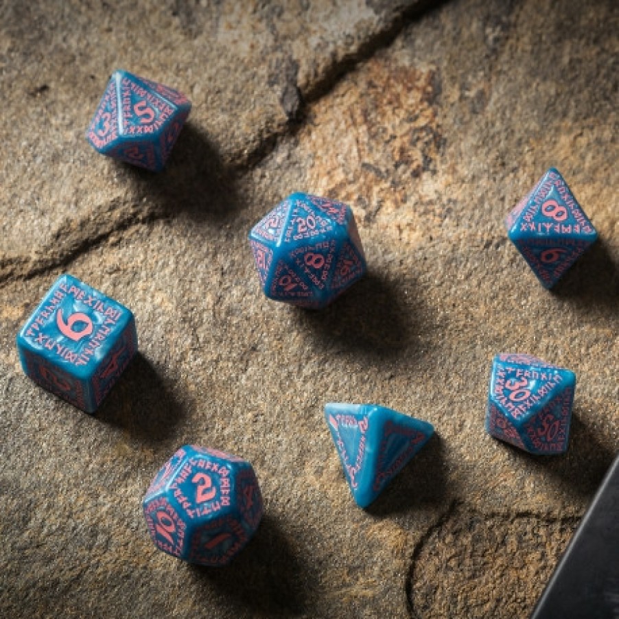 Q Workshop Dobbelstenen | Runic Glacier & Pink Dice Set (7)