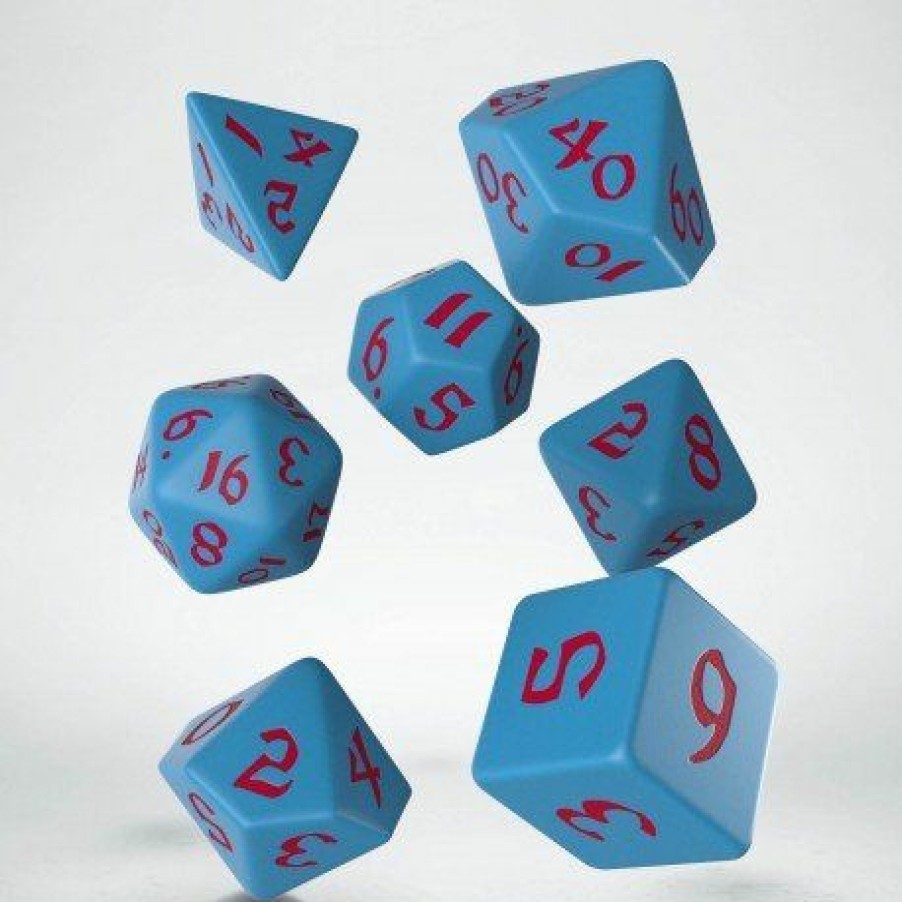 Q Workshop Dobbelstenen | Classic Runic Blue & Red Dice Set (7)