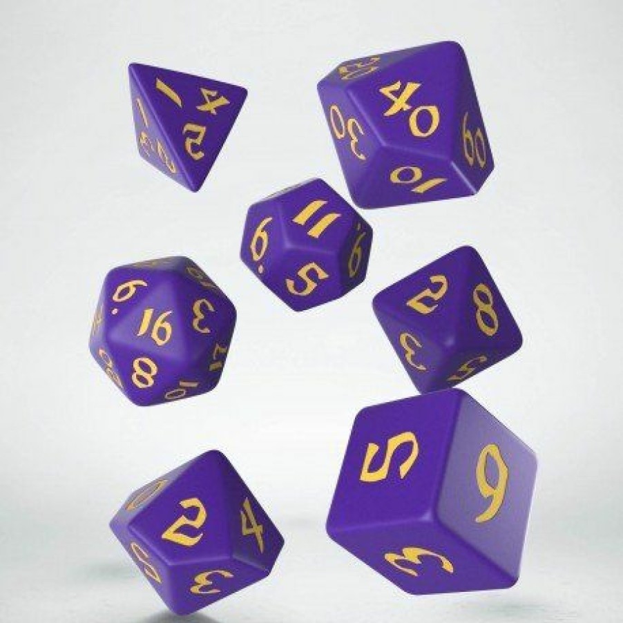 Q Workshop Dobbelstenen | Classic Runic Purple & Yellow Dice (7)