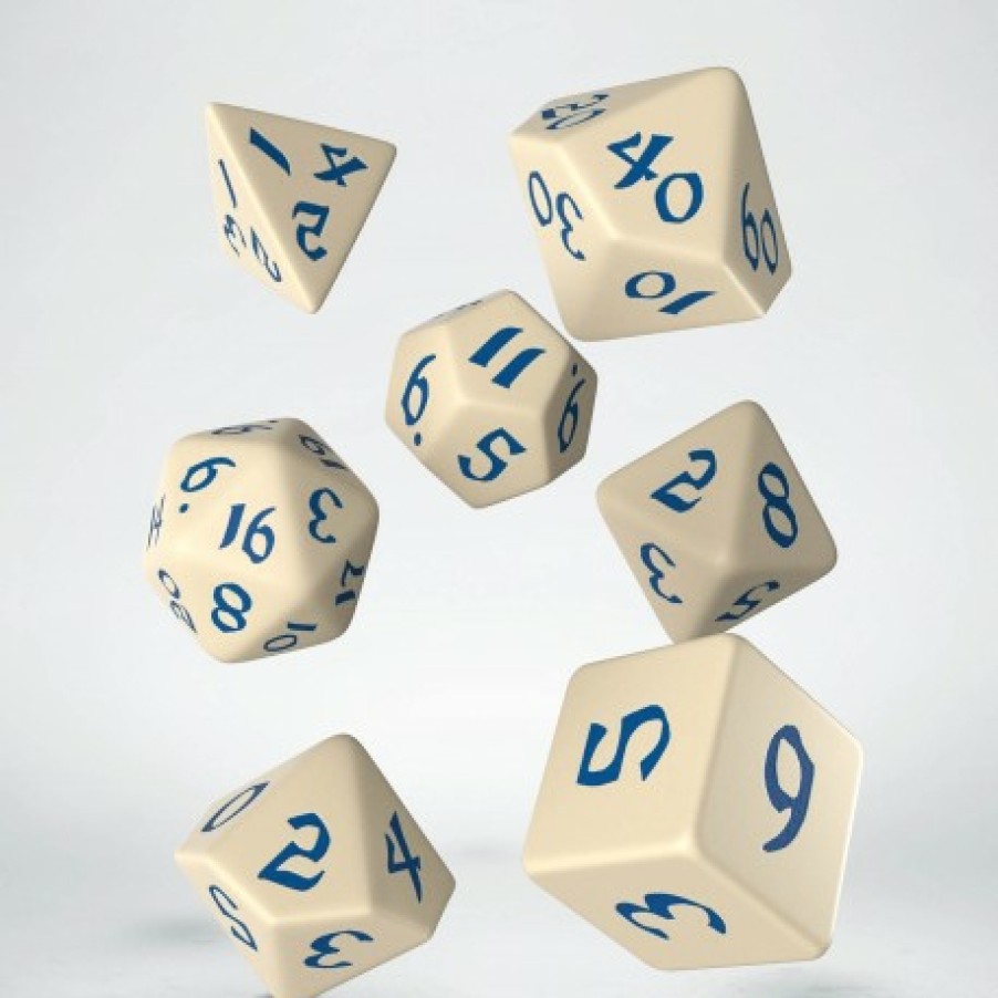 Q Workshop Dobbelstenen | Classic Runic Beige & Blue Dice Set (7)