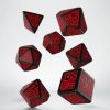 Q Workshop Dobbelstenen | Dwarven Black & Red Dice Set (7)