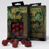 Q Workshop Dobbelstenen | Celtic 3D Revised Black & Red Dice Set (7)