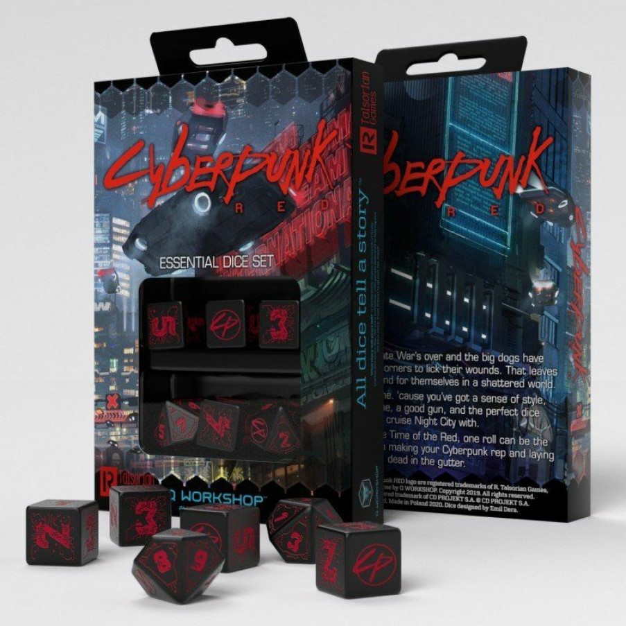 Q Workshop Dobbelstenen | Cyberpunk Red Essential Dice Set (6)