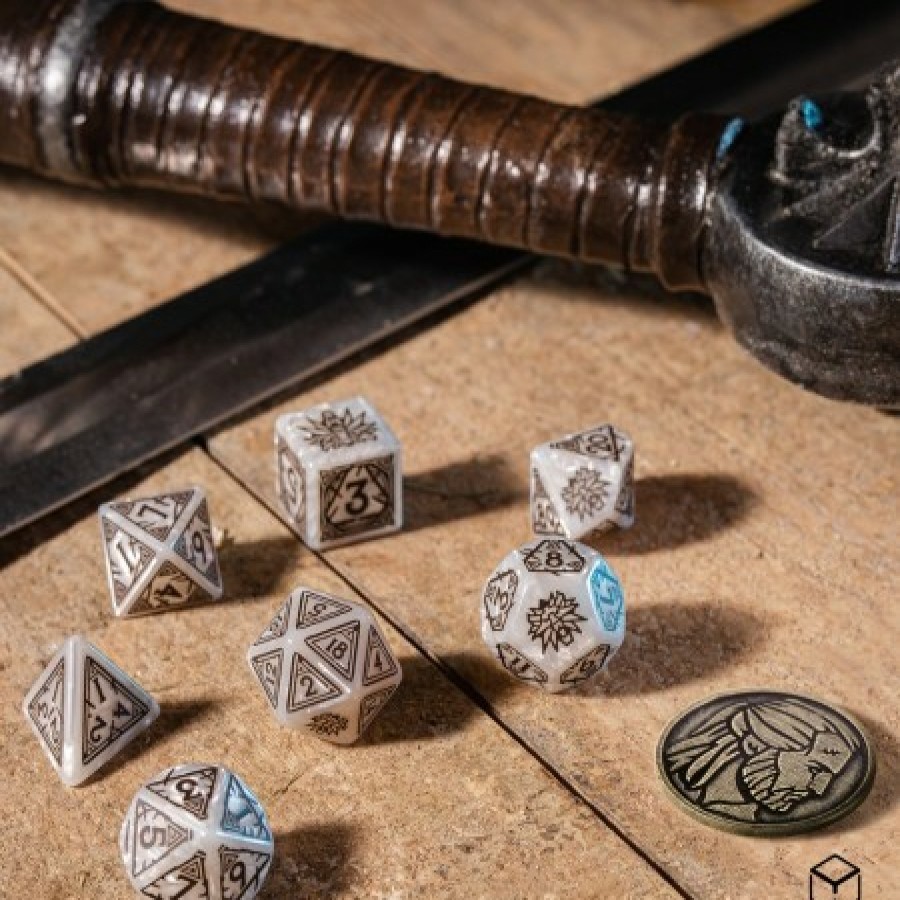 Q Workshop Dobbelstenen | The Witcher Dice Set - Geralt - The White Wolf