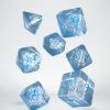 Q Workshop Dobbelstenen | Elvish Translucent & Blue Dice Set (7)