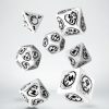 Q Workshop Dobbelstenen | Dragons White & Black Dice Set (7)