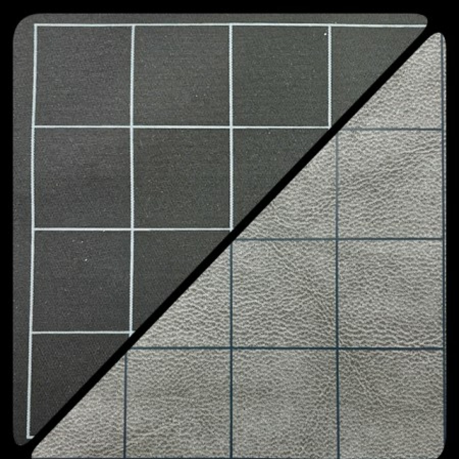 Ches Battlemats | Reversible Battlemat 1 Inch Squares Zwart-Grijs