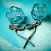 Ches Oorbellen | Hook Earrings Translucent Teal Mini-Poly D20