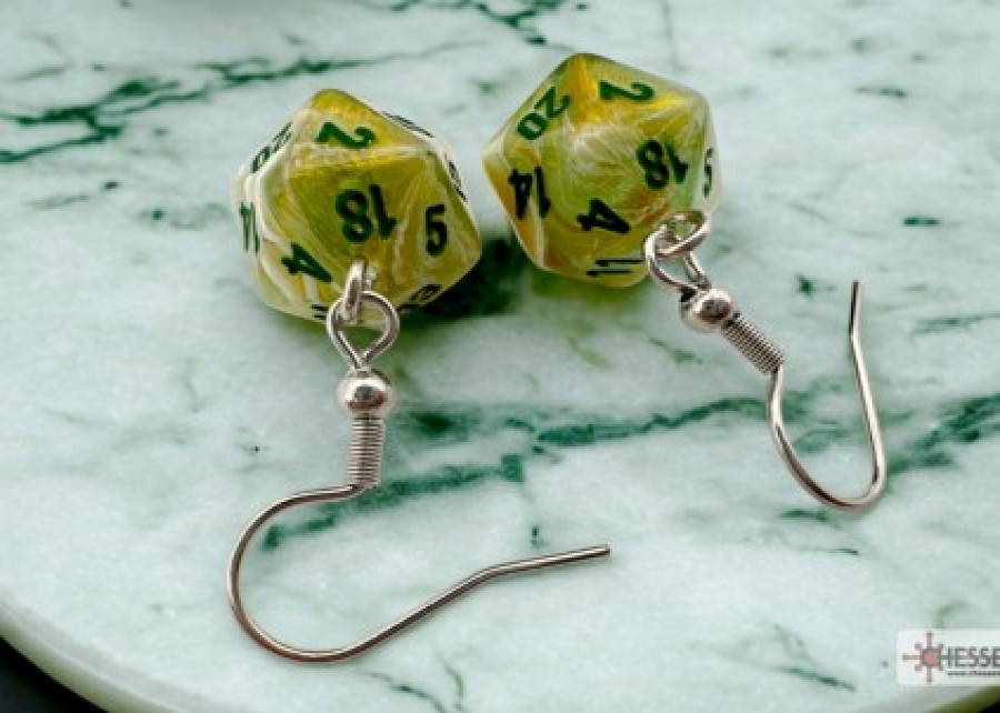 Ches Oorbellen | Hook Earrings Marble Green Mini-Poly D2