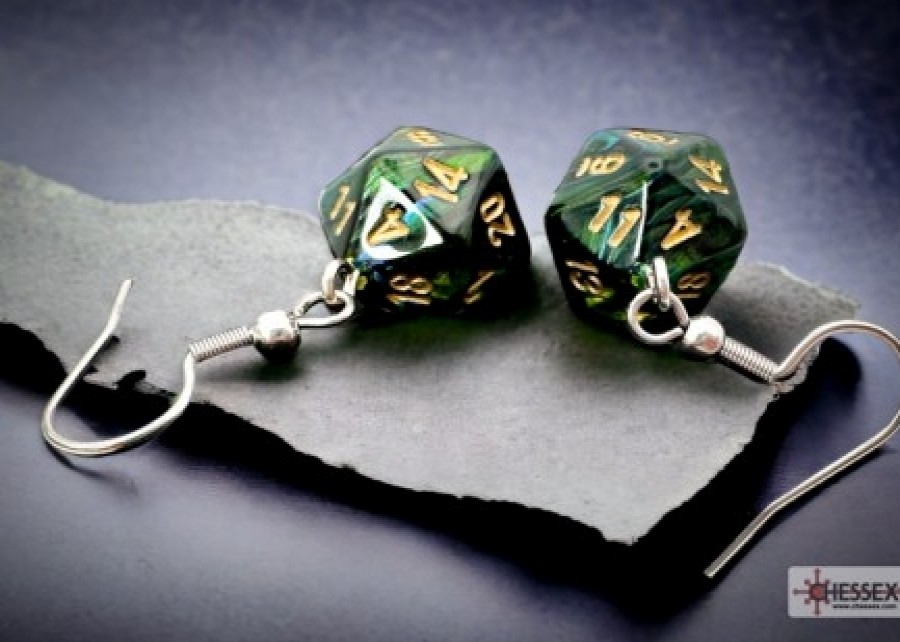 Ches Oorbellen | Hook Earrings Scarab Jade Mini-Poly D20