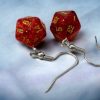 Ches Oorbellen | Hook Earrings Glitter Ruby Mini-Poly D20