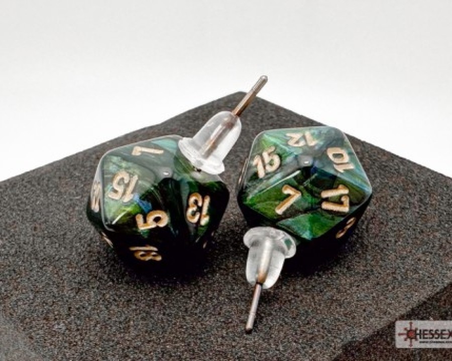 Ches Dobbelstenen | Stud Earrings Scarab Jade Mini-Poly D20