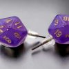 Ches Dobbelstenen | Stud Earrings Royal Purple Mini-Poly D20