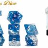 Gate Keeper Games Dobbelstenen | Halfsies Dice - Glitter Edition - Blue (7 Dice Set)