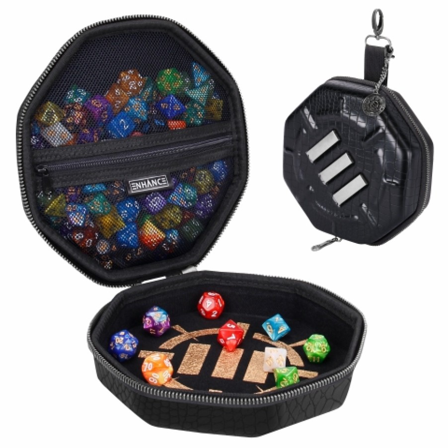 Enhance Gaming Opberg | Dice Tray & Case Collector'S Edition (Black)