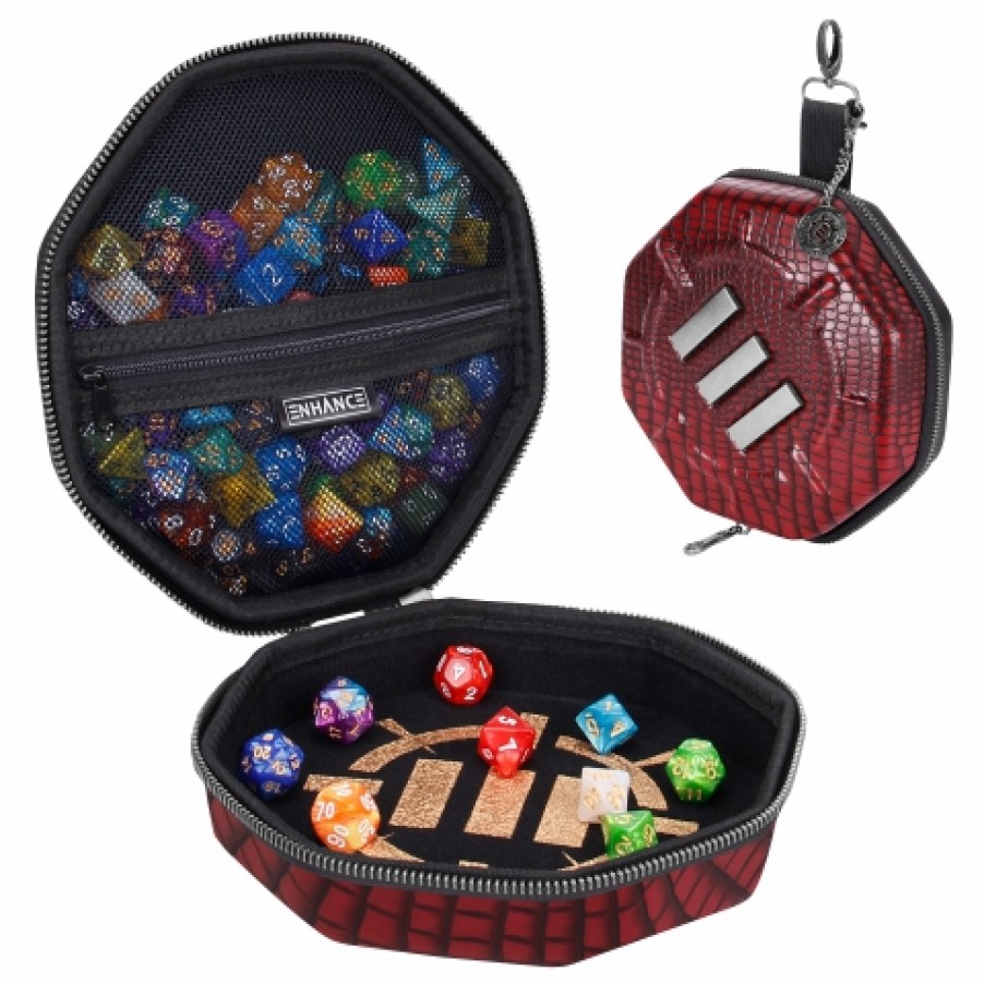 Enhance Gaming Opberg | Dice Tray & Case Collector'S Edition (Red)