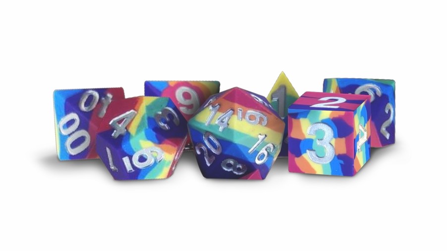 Fanroll Dobbelstenen | 16Mm Sharp Edge Silicone Rubber Rainbow Poly Dice Set