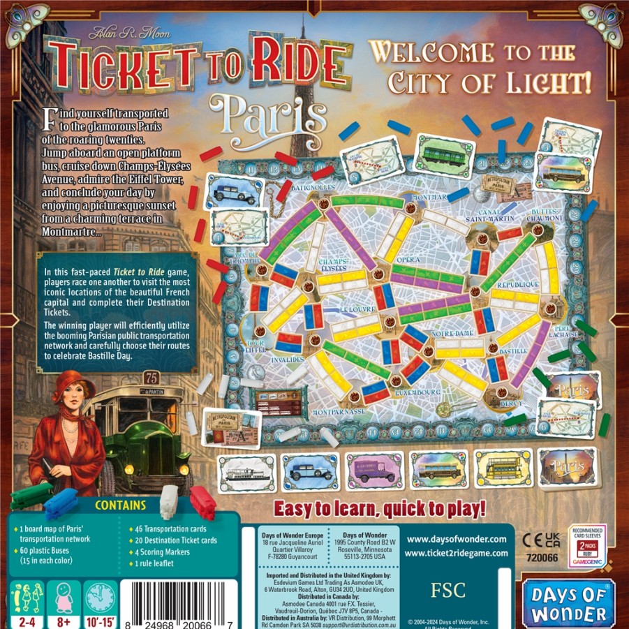 Days of Wonder Ticket To Ride | Ticket To Ride Paris